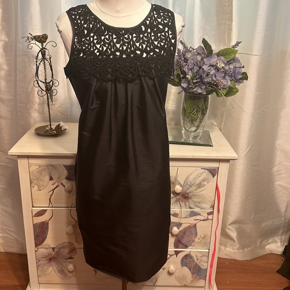Karen Kane Silk Dress with Crochet Bodice - Picture 3 of 8